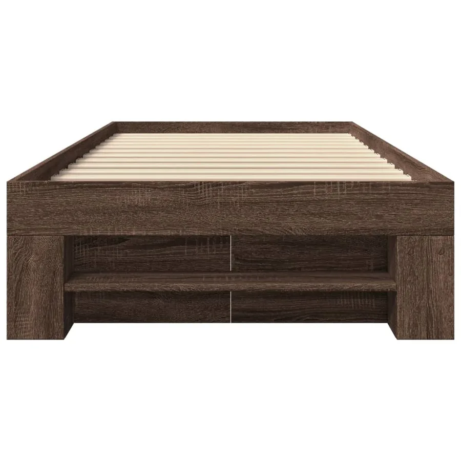 Cadre de lit sans matelas chêne marron 100x200 cm - 5