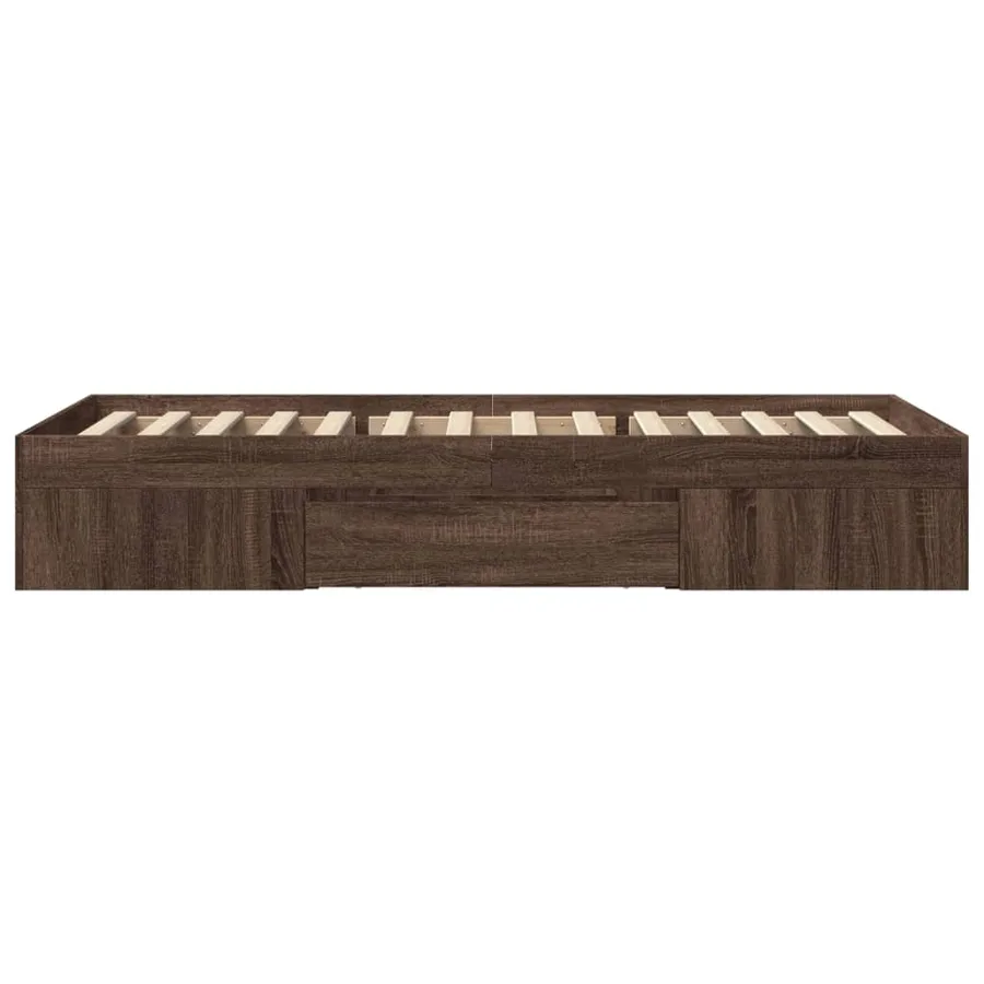 Cadre de lit sans matelas chêne marron 100x200 cm - 6