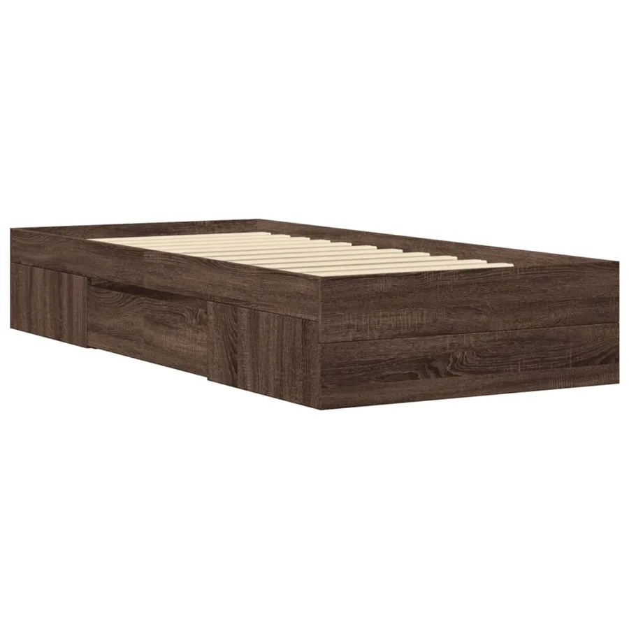 Cadre de lit sans matelas chêne marron 100x200 cm - 7