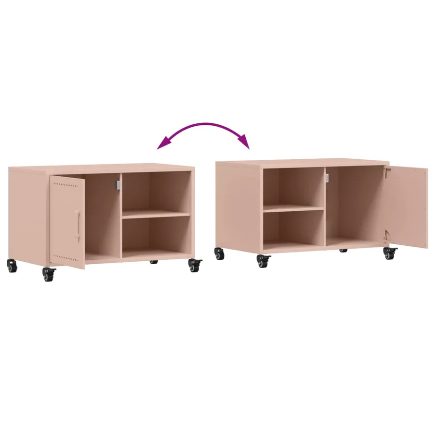 Meuble TV rose 68x39x43,5 cm acier - 10