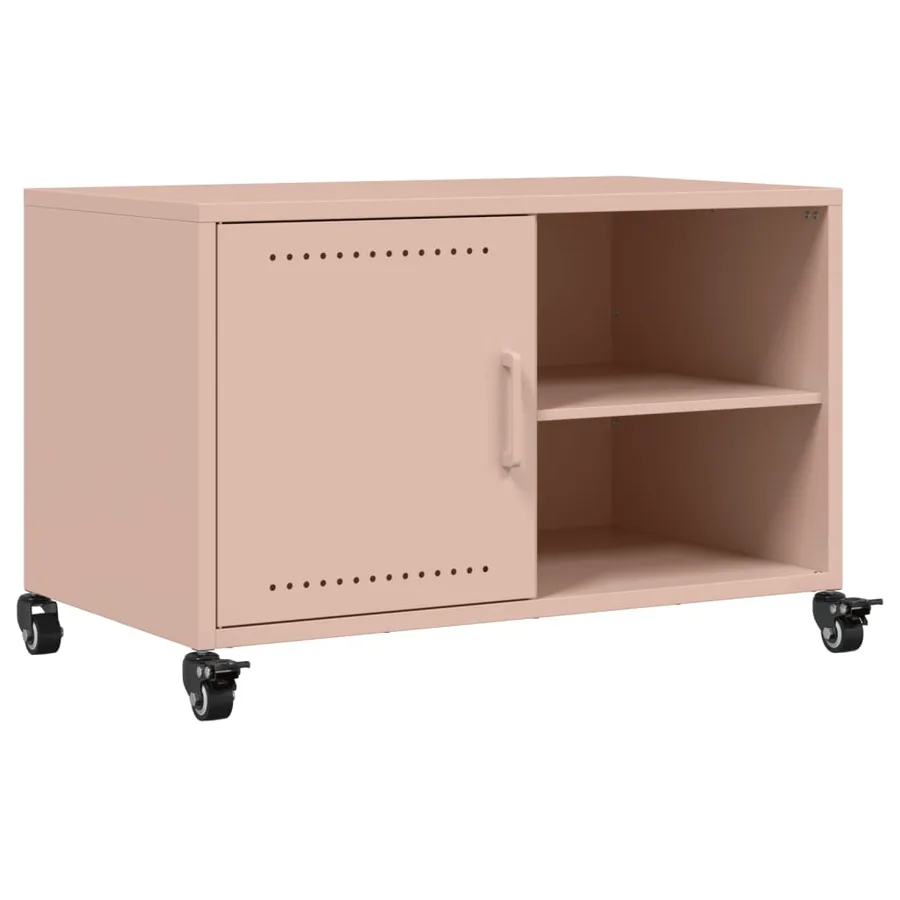 Meuble TV rose 68x39x43,5 cm acier - 2