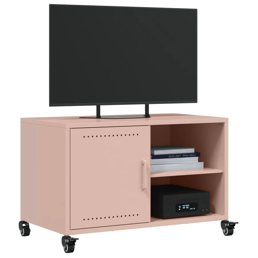 Meuble TV rose 68x39x43,5 cm acier - 4