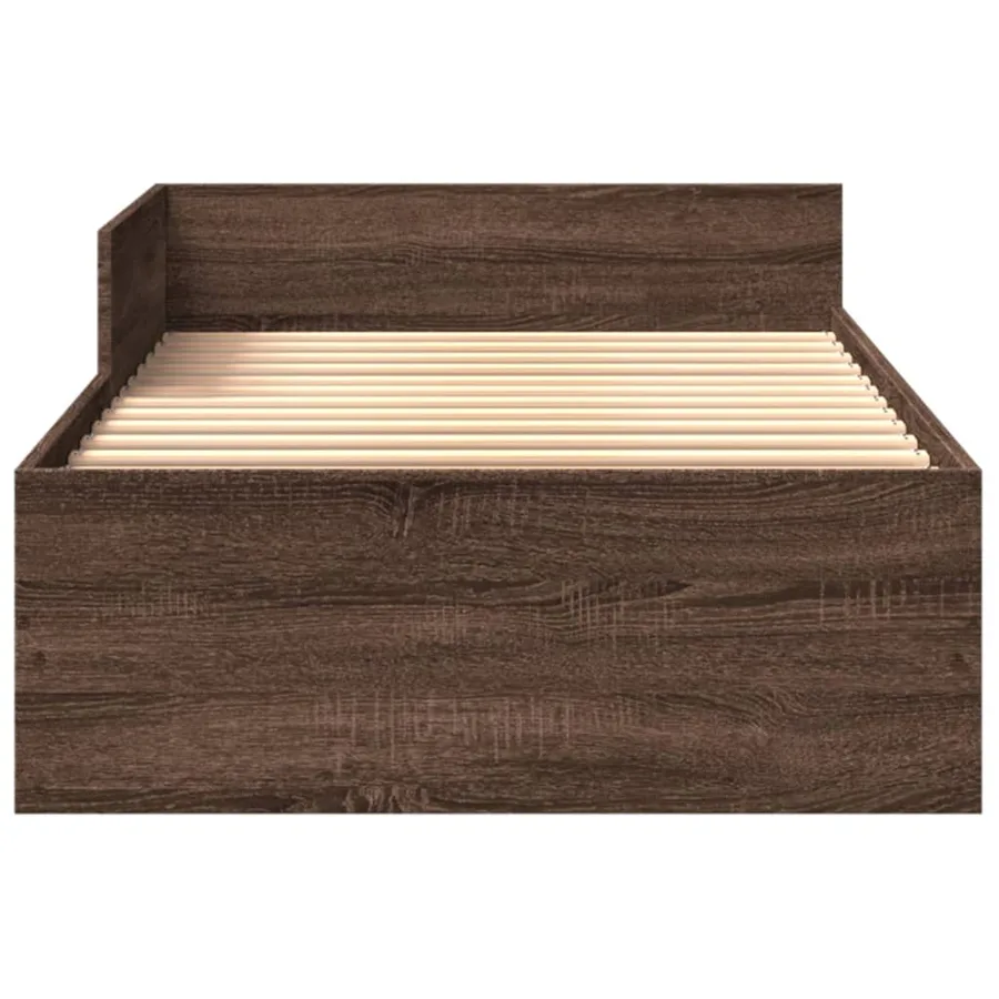 Cadre de lit sans matelas chêne marron 90x190cm bois ingénierie - 5