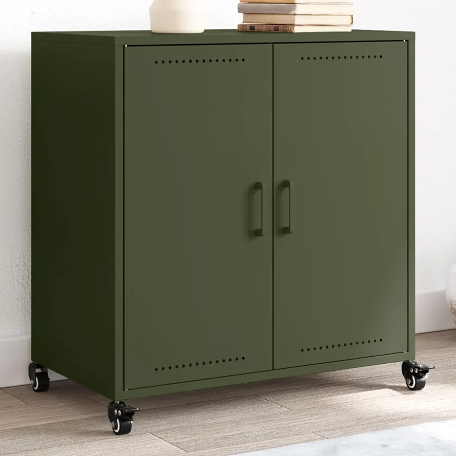 Buffet vert olive 68x39x72 cm acier