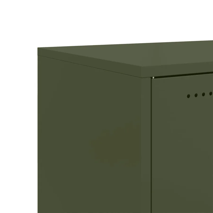 Buffet vert olive 68x39x72 cm acier - 10