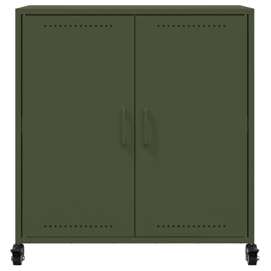 Buffet vert olive 68x39x72 cm acier - 6