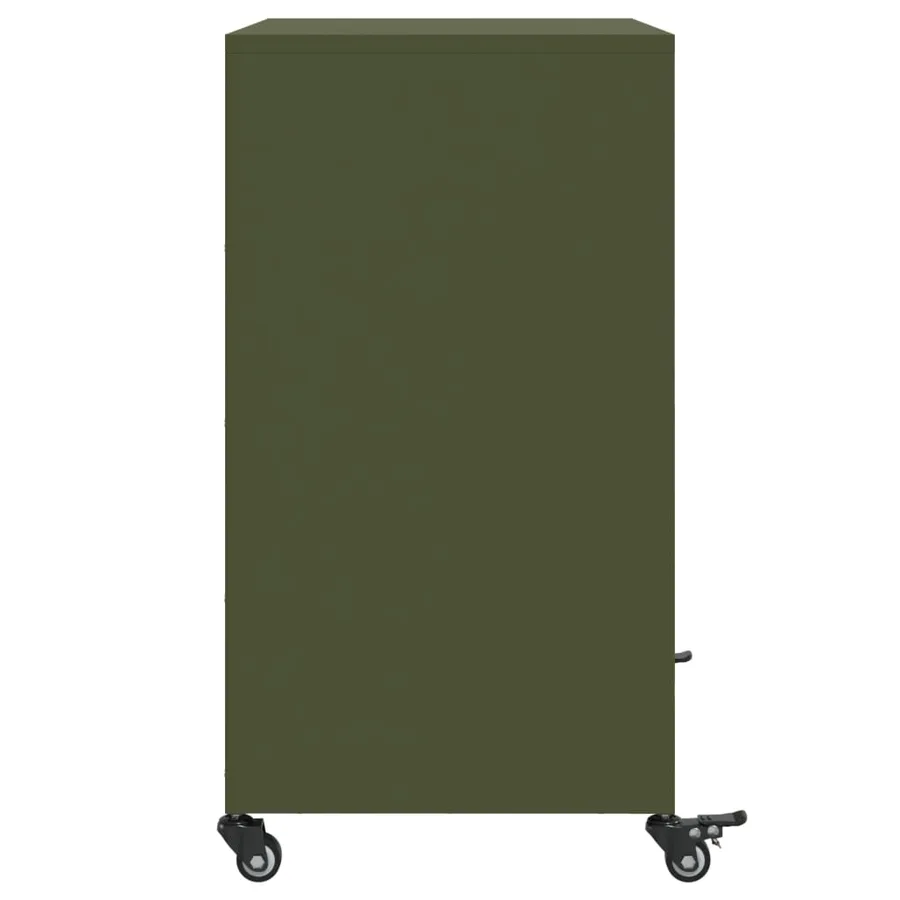 Buffet vert olive 68x39x72 cm acier - 7
