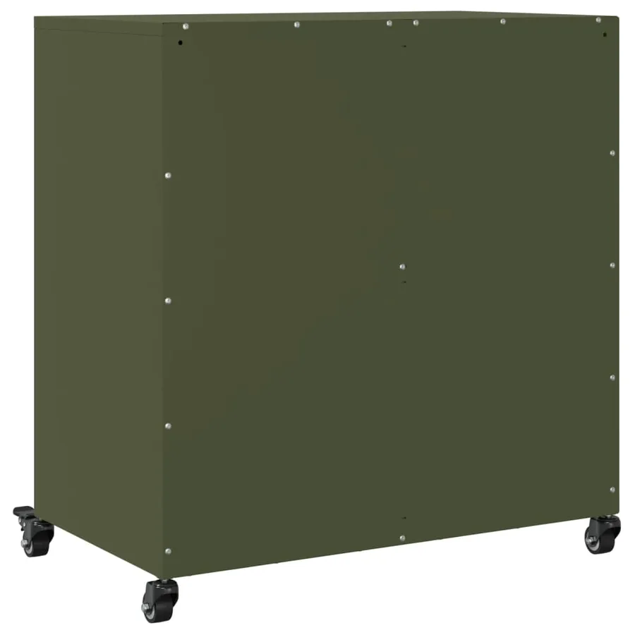 Buffet vert olive 68x39x72 cm acier - 8