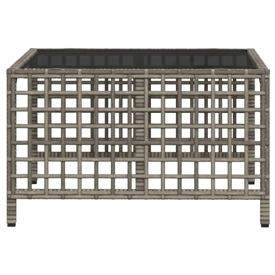 Salon de jardin d'angle avec coussins 3 pcs gris résine tressée - 9