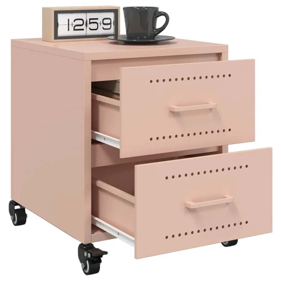Tables de chevet 2 pcs rose 36x39x43,5 cm acier - 4