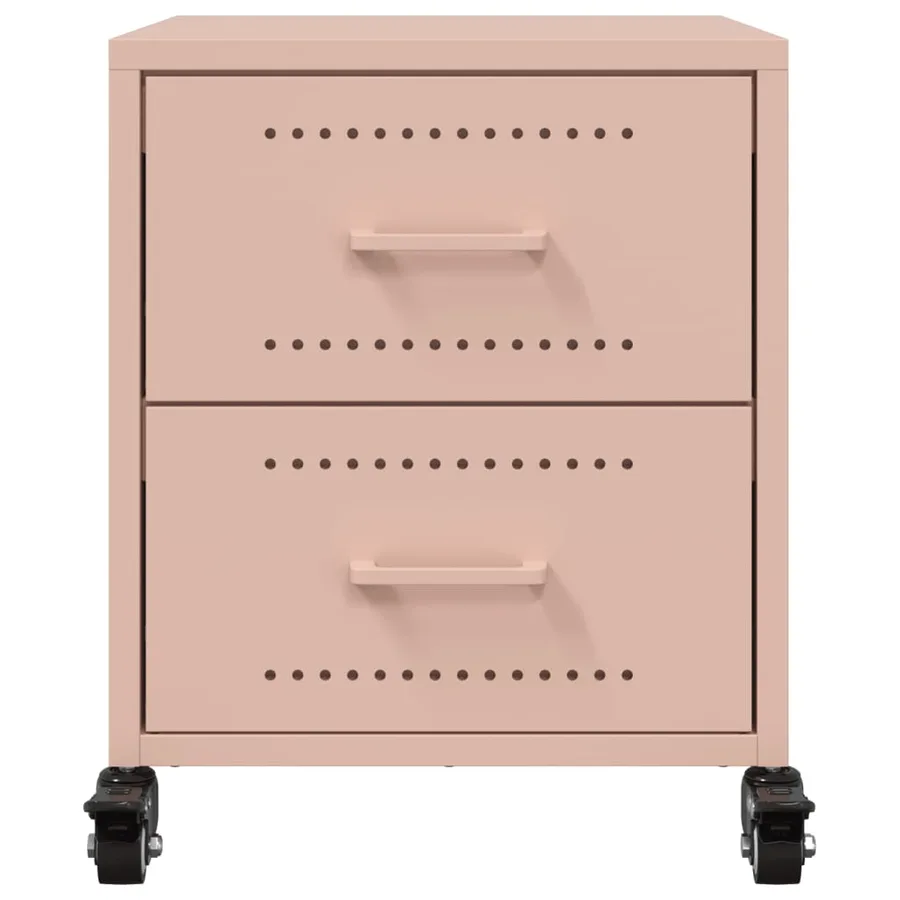Tables de chevet 2 pcs rose 36x39x43,5 cm acier - 5