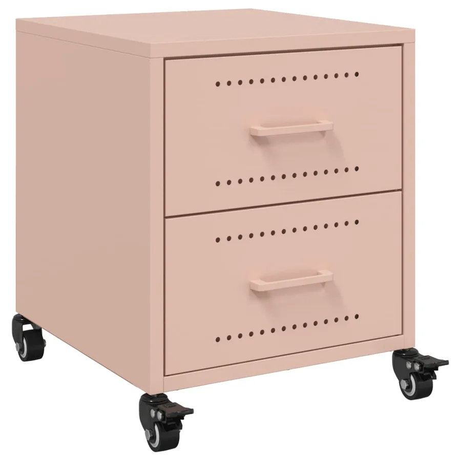 Tables de chevet 2 pcs rose 36x39x43,5 cm acier - 6