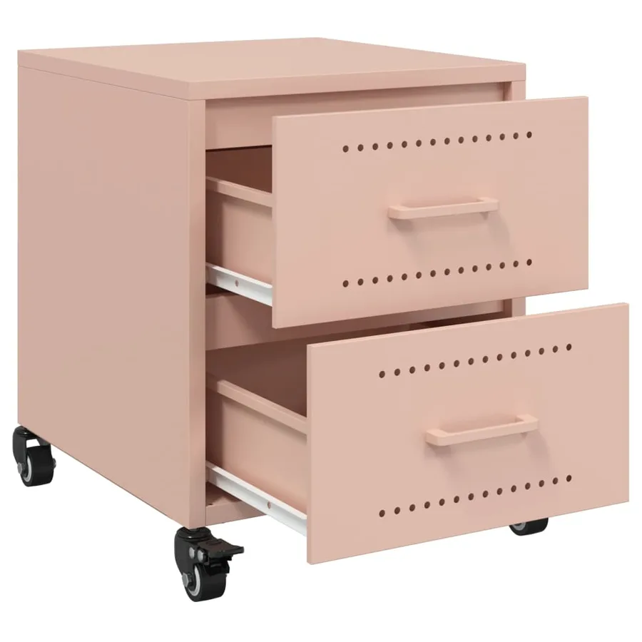 Tables de chevet 2 pcs rose 36x39x43,5 cm acier - 9