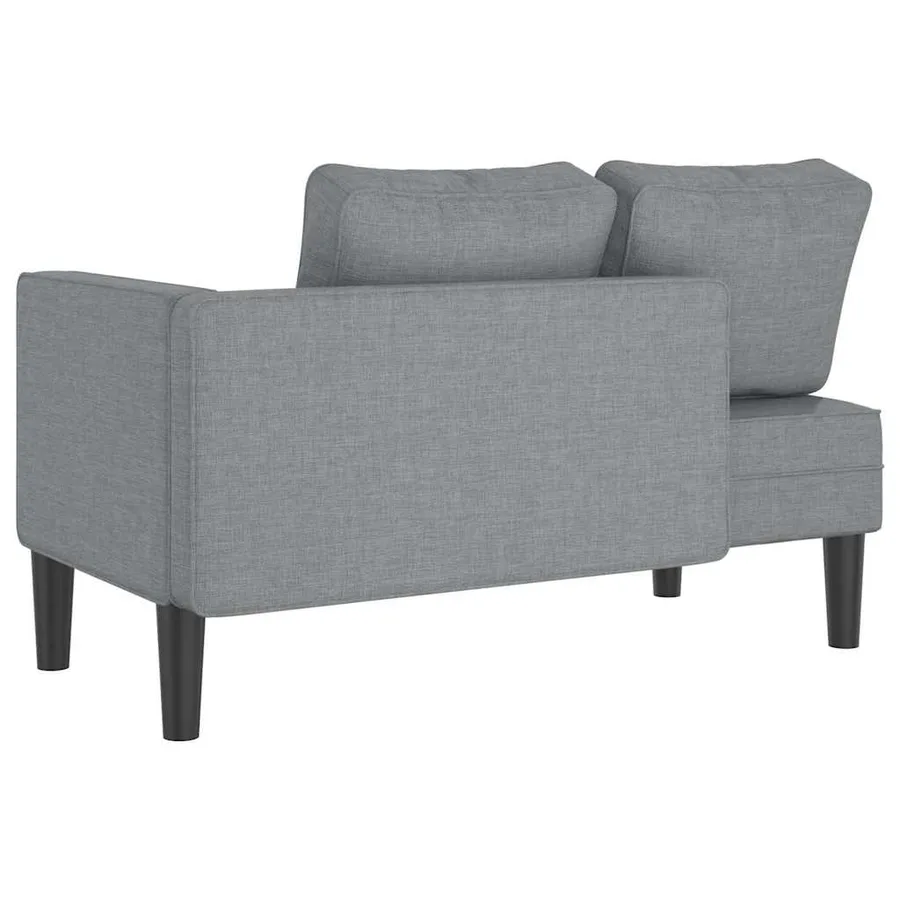 Chaise longue avec coussins gris clair tissu - 5