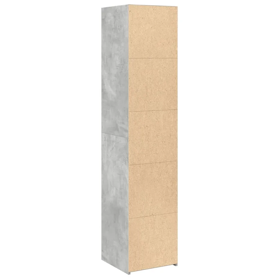 Buffet haut gris béton 40x41x185 cm bois d'ingénierie - 6