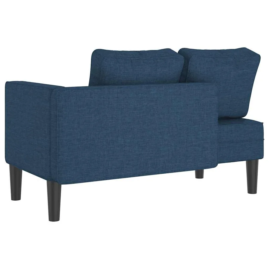 Chaise longue avec coussins bleu tissu - 5