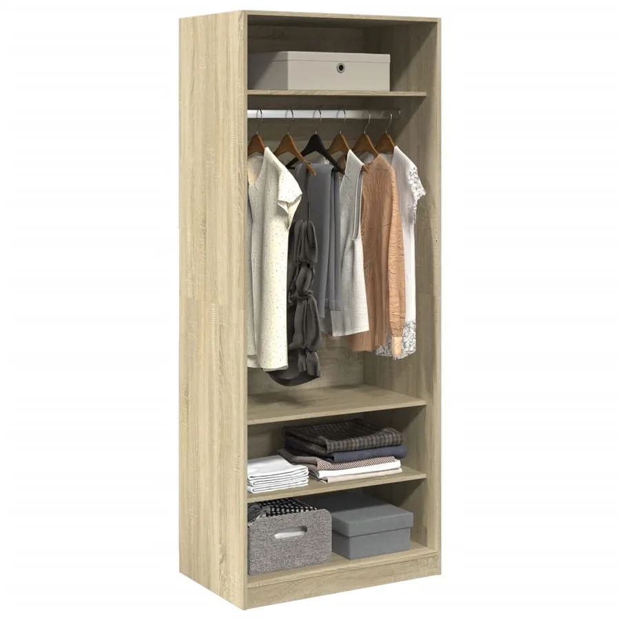 Garde-robe chêne sonoma 80x50x200 cm bois d'ingénierie - 3