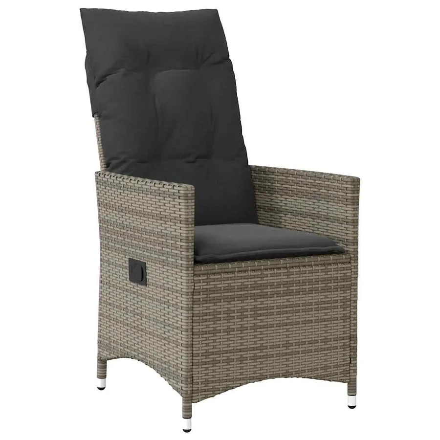 Ensemble à manger de jardin 9 pcs coussins gris résine tressée - 5