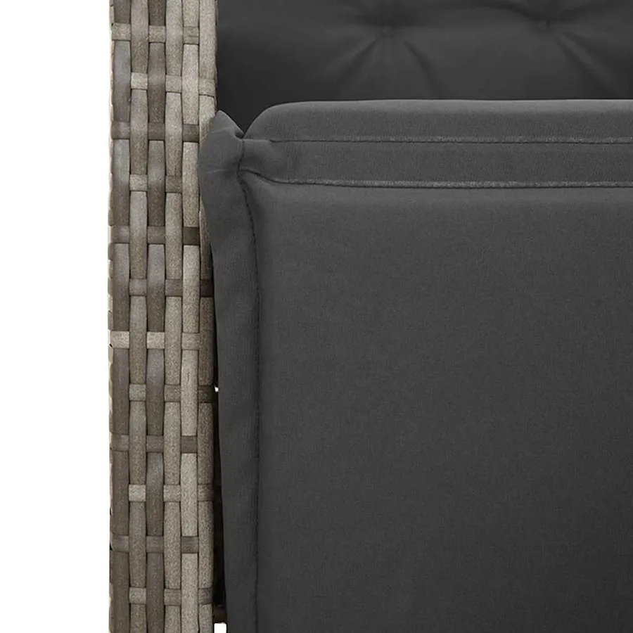 Ensemble à manger de jardin 9 pcs coussins gris résine tressée - 7