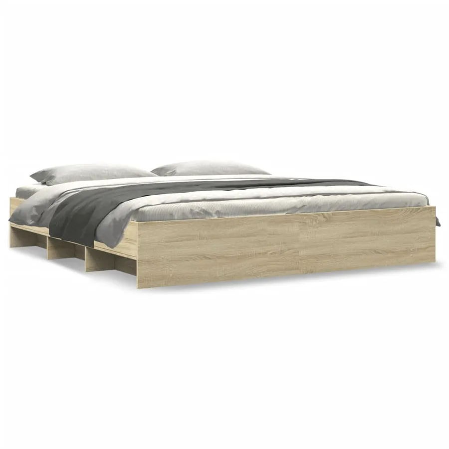 Cadre de lit sans matelas chêne sonoma 200x200 cm - 2