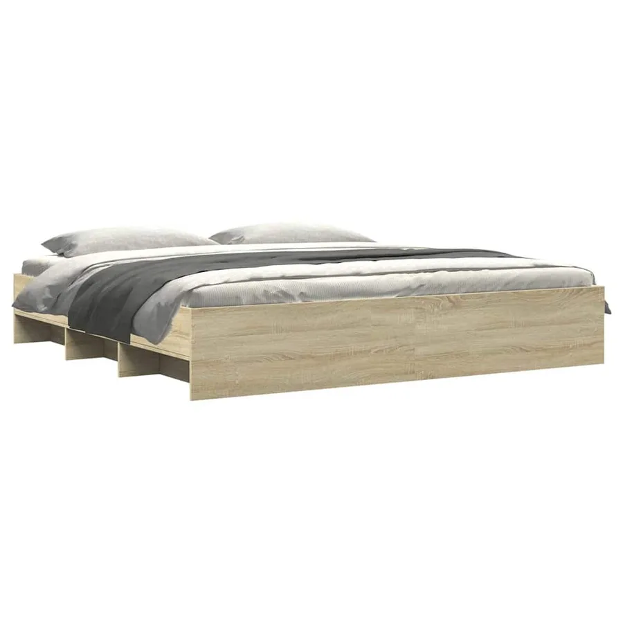 Cadre de lit sans matelas chêne sonoma 200x200 cm - 3
