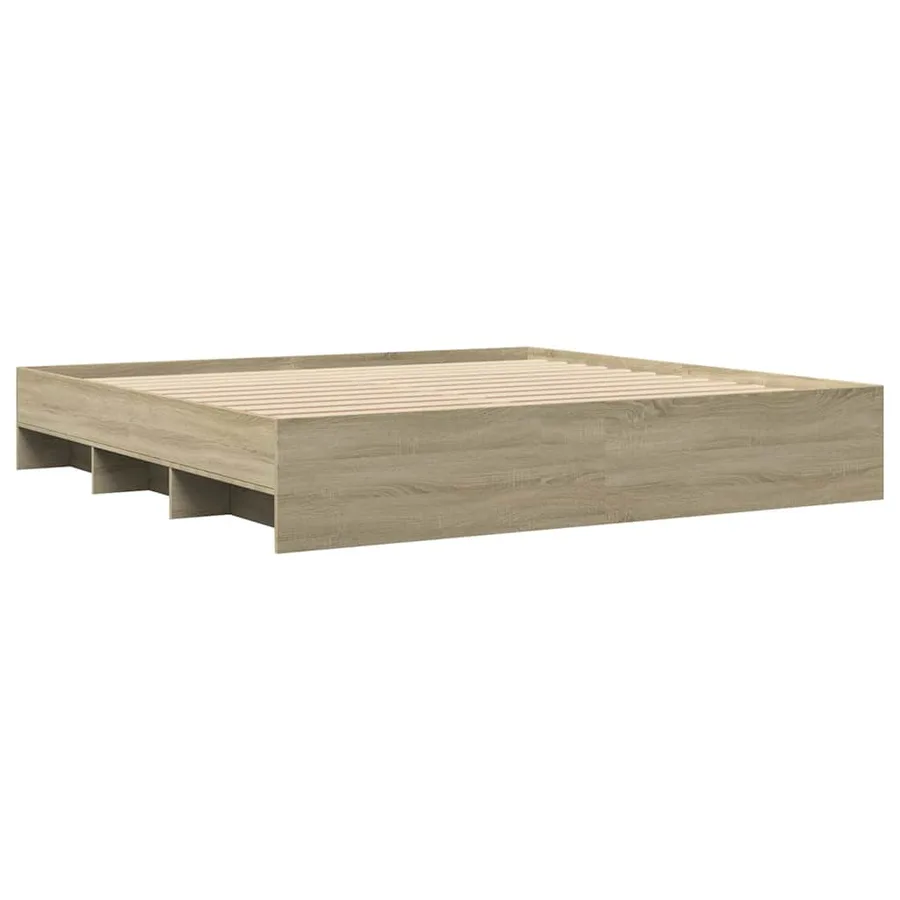 Cadre de lit sans matelas chêne sonoma 200x200 cm - 4