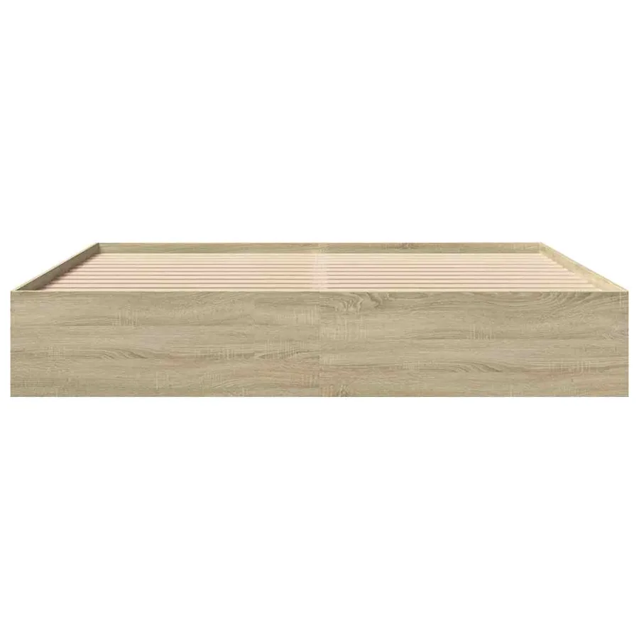 Cadre de lit sans matelas chêne sonoma 200x200 cm - 5