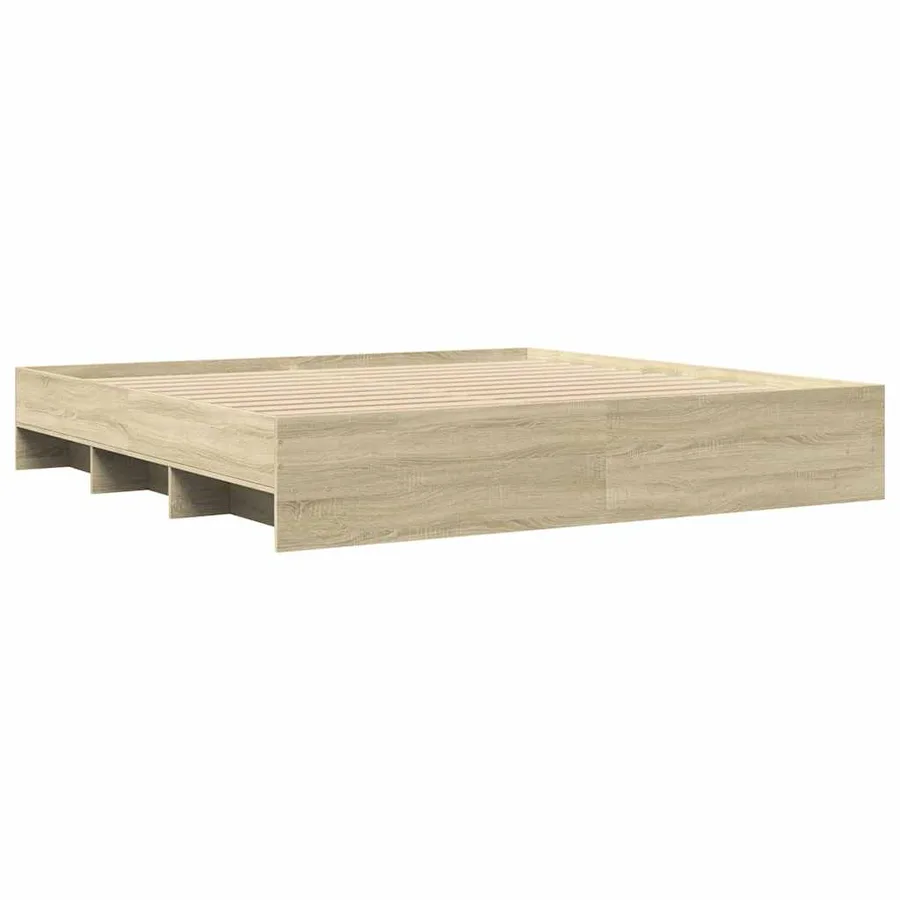 Cadre de lit sans matelas chêne sonoma 200x200 cm - 7