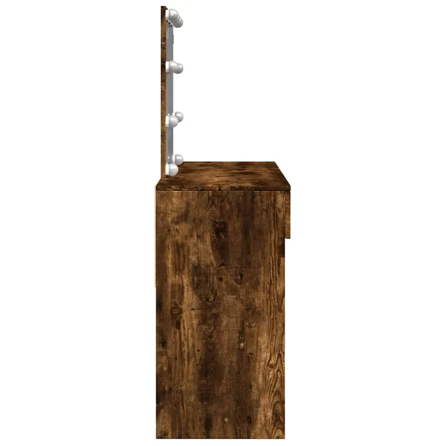 Coiffeuse avec LED chêne fumé 100x40x130 cm - 6