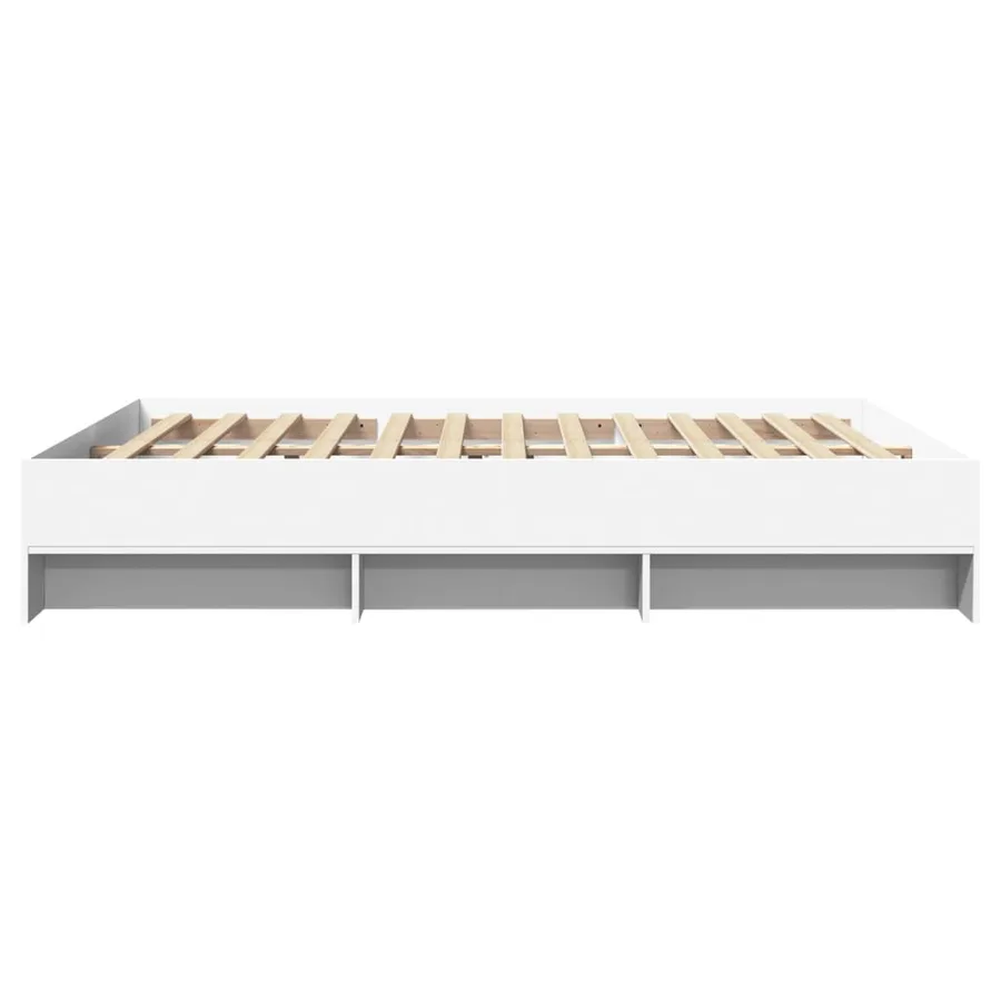 Cadre de lit sans matelas blanc 150x200 cm bois d'ingénierie - 6