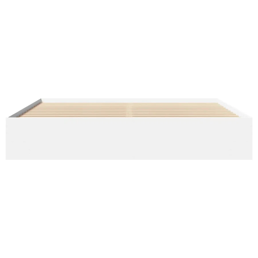 Cadre de lit sans matelas blanc 200x200 cm bois d'ingénierie - 5
