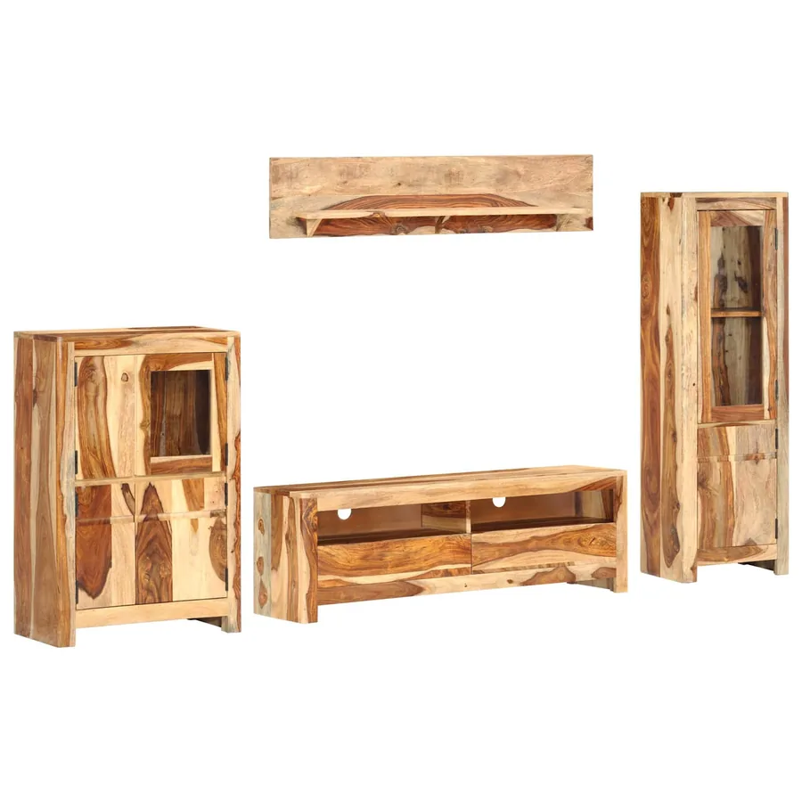 Ensemble de meuble TV avec tiroir Marron 120 x 30 x 39 cm bois - 4