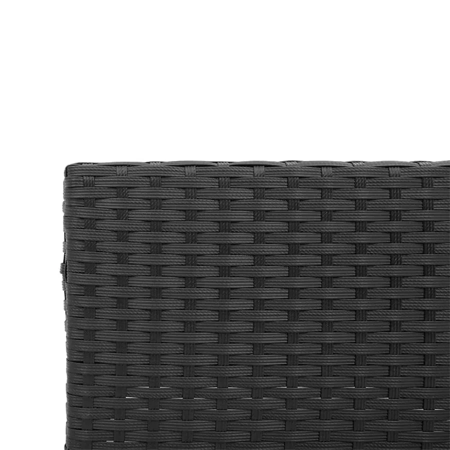 Canapé de jardin avec table et coussins en forme de L noir - 11