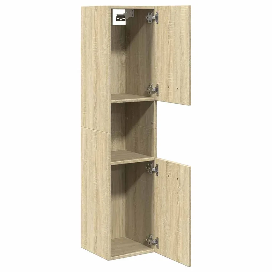 Armoire de salle de bain Chêne sonoma 30x30x130 cm Aggloméré - 6