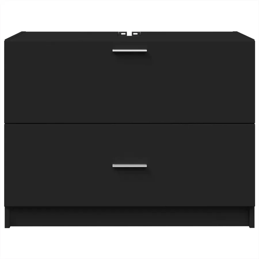 Armoire d'évier noir 78x37x59 cm bois d'ingénierie - 4