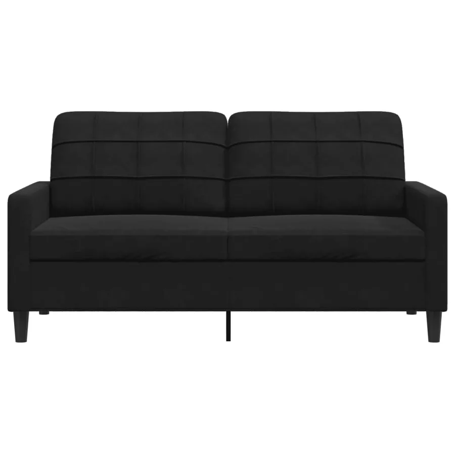 Canapé à 2 places Noir 140 cm Velours - 4