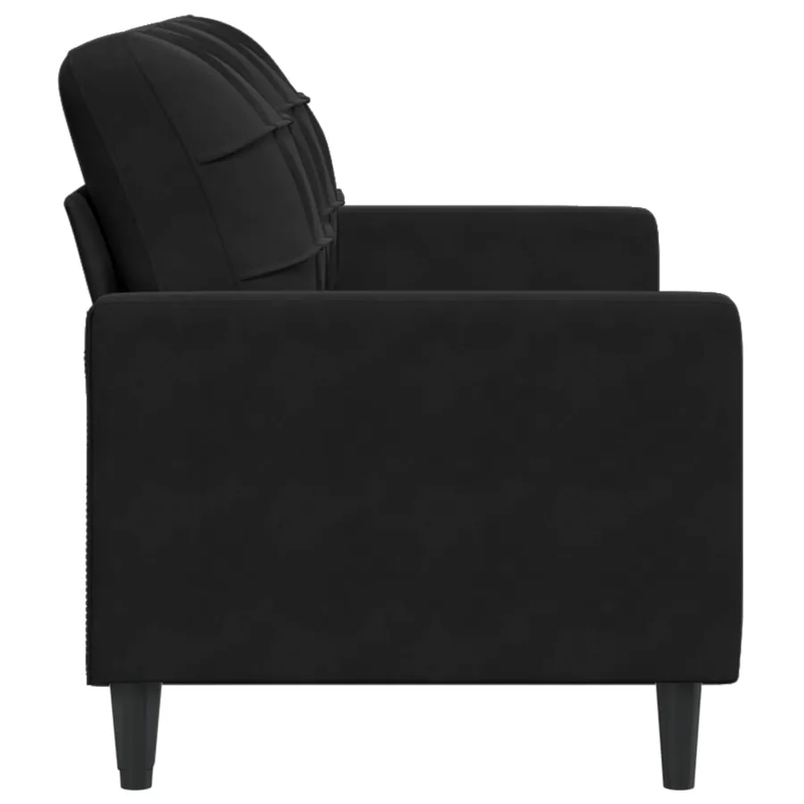 Canapé à 2 places Noir 140 cm Velours - 5