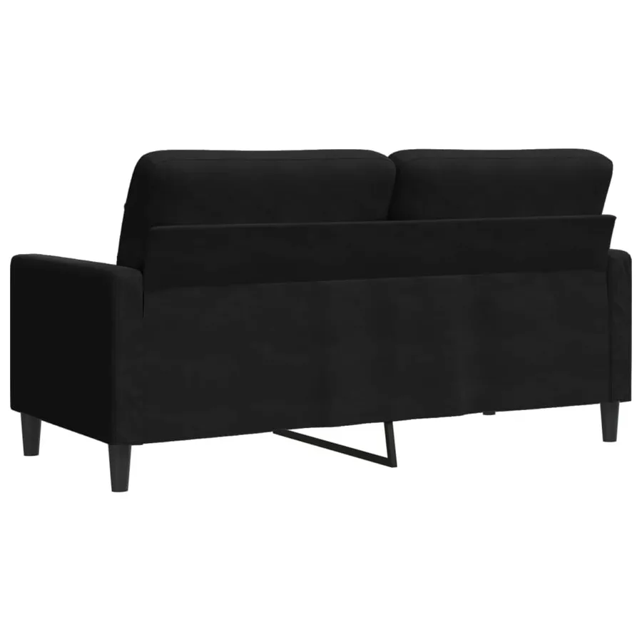 Canapé à 2 places Noir 140 cm Velours - 6