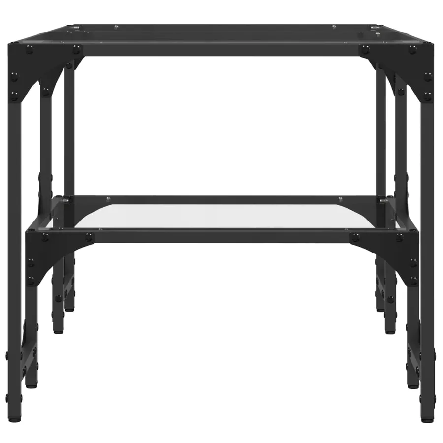Table basse avec dessus en verre transparent 98,5x50x45cm acier - 5