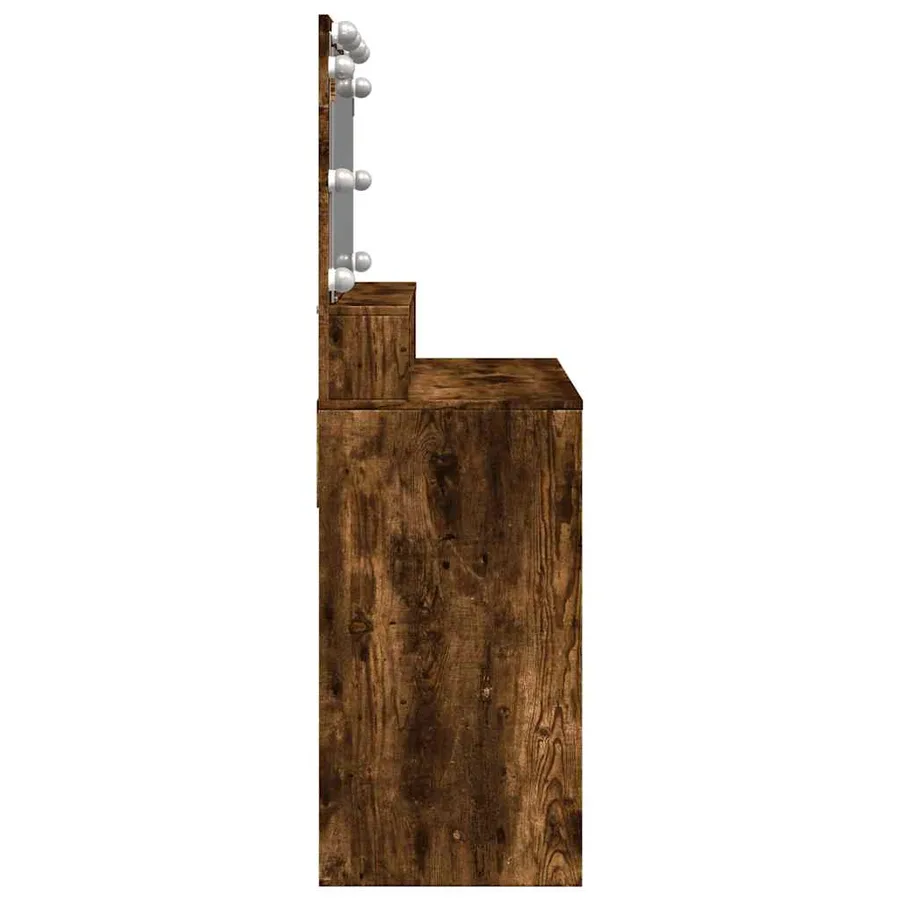 Coiffeuse avec LED chêne fumé 80x41x134,5 cm - 6