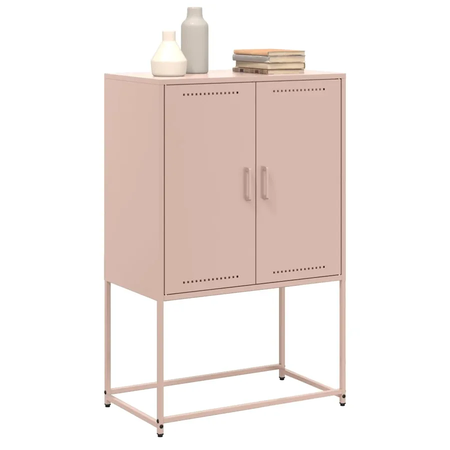 Buffet haut rose 68,5x38,5x107 cm acier - 4