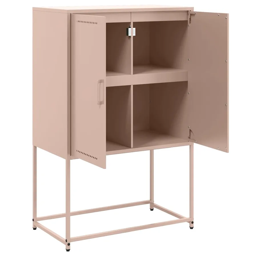 Buffet haut rose 68,5x38,5x107 cm acier - 9