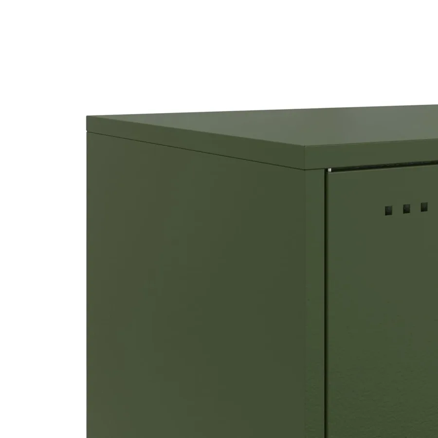 Tables de chevet 2 pcs vert olive 36x39x78 cm acier - 10
