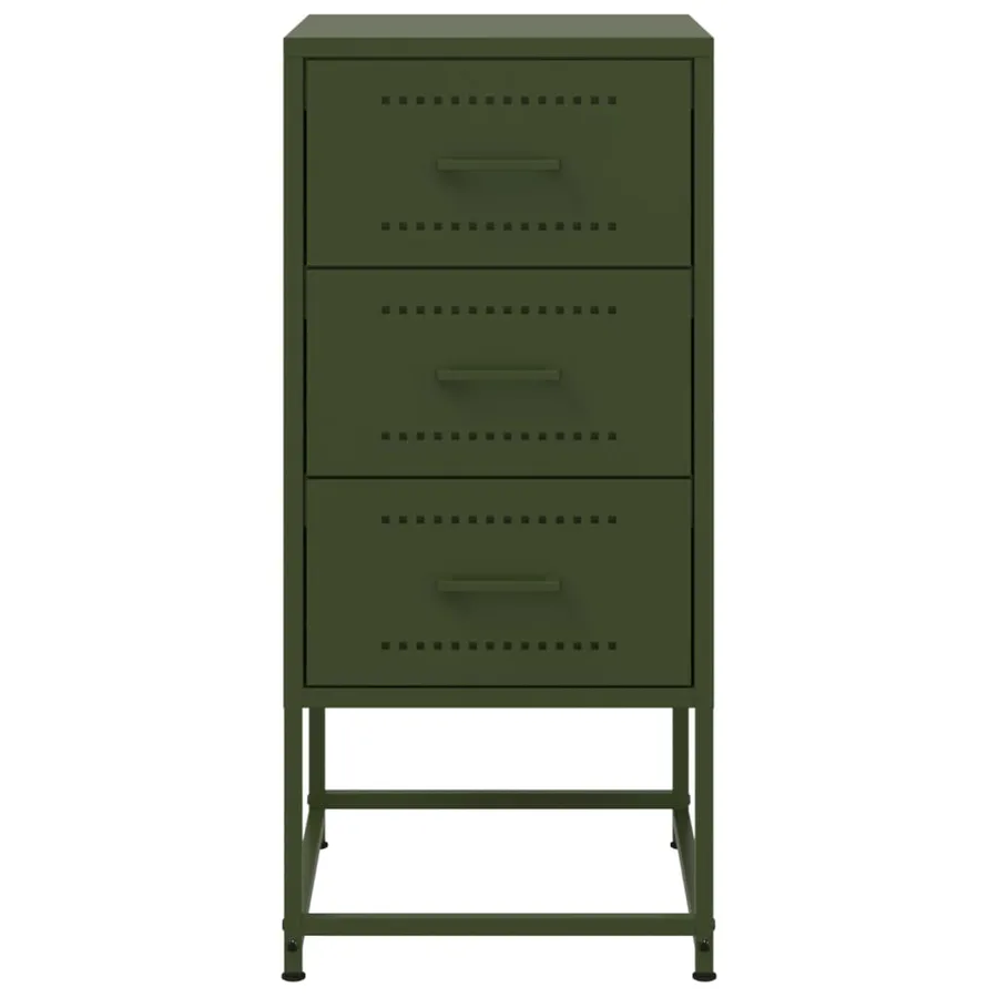 Tables de chevet 2 pcs vert olive 36x39x78 cm acier - 6