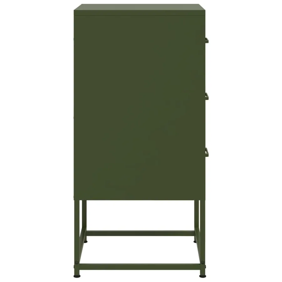 Tables de chevet 2 pcs vert olive 36x39x78 cm acier - 7