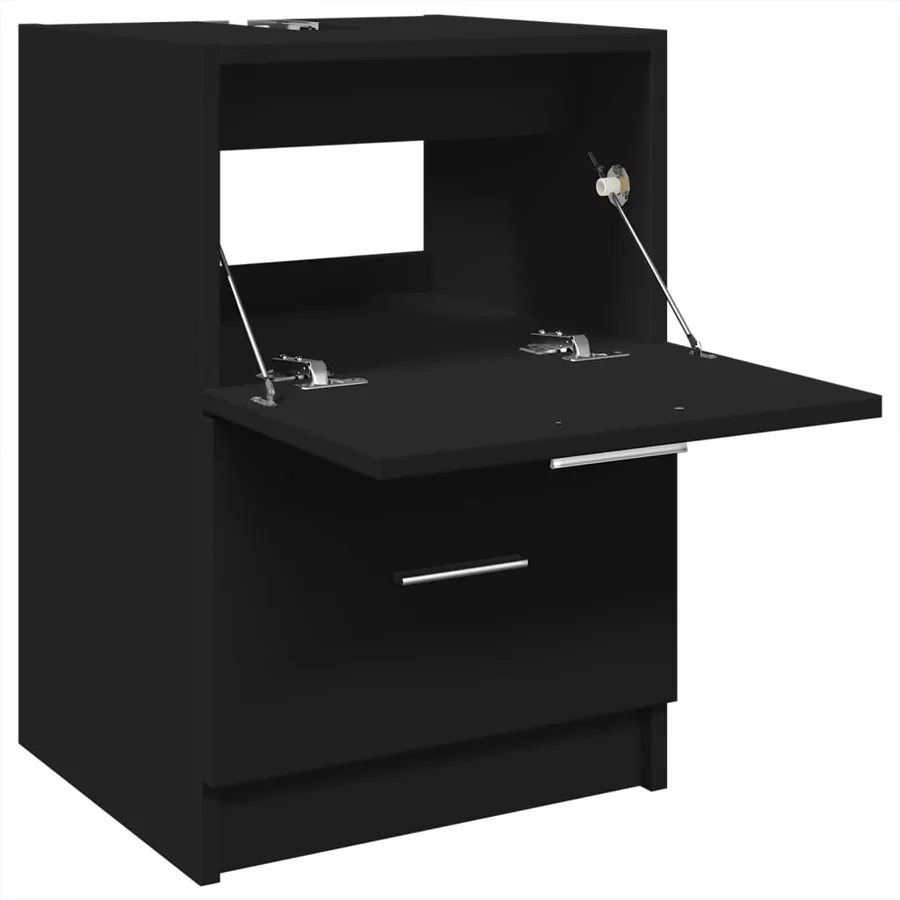Armoire d'évier noir 40x37x59 cm bois d'ingénierie - 5