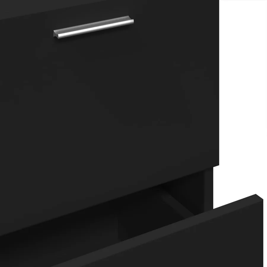 Armoire d'évier noir 40x37x59 cm bois d'ingénierie - 9