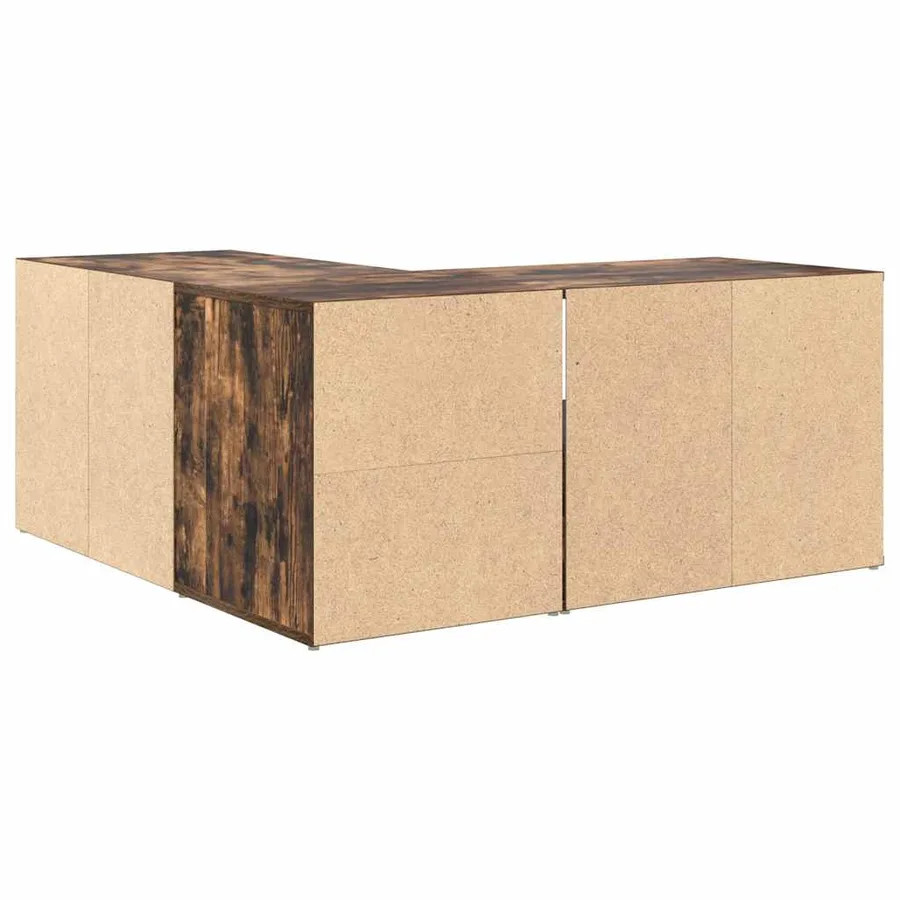 Armoire d'angle chêne fumé 160x40x45 cm bois d'ingénierie - 11