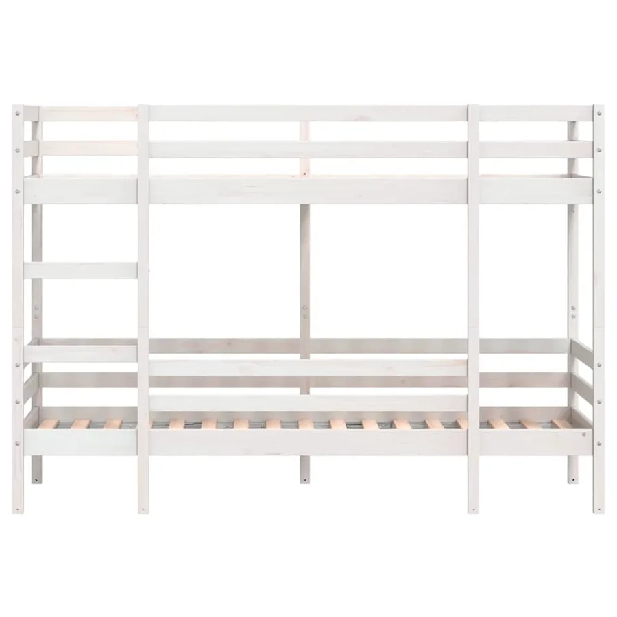 Lit superposé sans matelas blanc 80x200 cm bois de pin massif - 5