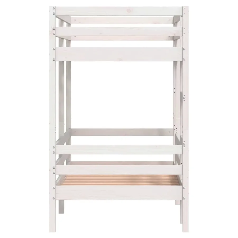 Lit superposé sans matelas blanc 80x200 cm bois de pin massif - 6